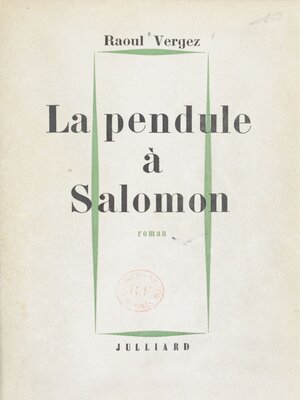 cover image of La pendule à Salomon